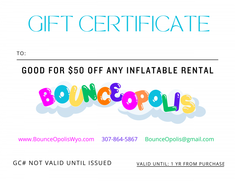 $50 GIFT CERTIFICATE